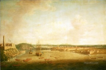 Landscapes Painting - Dominic Serres the Elder The Capture of Havana 1762 Taking the Town Naval Battles